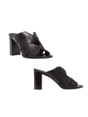 Ferragamo Black Leather Wedge Sandals Size 8.5 Elegant Comfort Designer Shoes